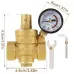 DN20 Brass Water Pressure Regulator Adjustable Valve 25mm Threaded Connection with Pressure Gauge Soft Seal for Water Oil Gas