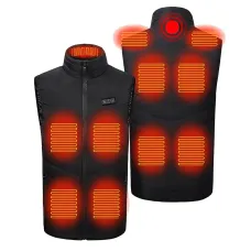 TENGOO HV-11Unisex 11 Heating Area Vest 3-Gears Heated Jackets USB Electric Thermal Clothing Winter Warm Vest Outdoor Heat Coat Clothing for Winter Skiing Camping