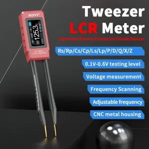 ZOYI ZT-MD2 Tweezers LCR Meter Capacitor Resistor Inductor Diode Buzzer Tester OLED Display Adjustable Frequency CNC Metal Housing Portable Tool