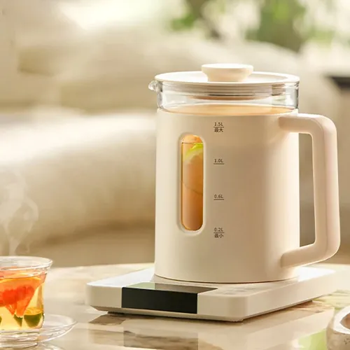Zemkon 800W Electric Tea Kettle Health Pot Multifunctional Constant Temperature Pot Household Kettle Thickened Glass Automatic Teapot