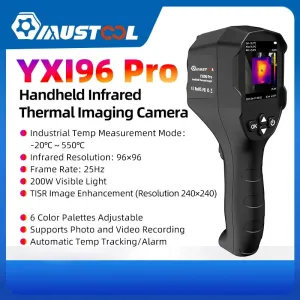 MUSTOOL YXI96 YXI96Pro Thermal Imaging Camera Infrared 240*240 Visible light Resolution 96x96 Temperature Range -20C to 550C TISR Technology Rechargeable Battery Photo Video Recording Handheld Thermal Inspection Device
