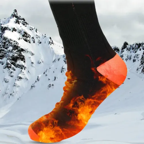 TENGOO Heated Long Socks, Battery Life Up To 65C, Warm Sports Cotton Socks for Winter Outdoor Sports
