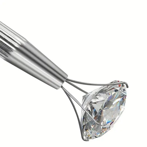 Stainless Steel Jewelry Tweezers Four Claw Design 63mm Anti Slip Grip Rust Resistant Tool for Gemstone Beads Small Parts Jewelry Crafting Workshops