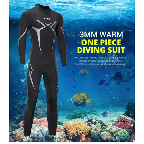 ZCCO 3mm Adult Wetsuit Neoprene Super Elastic Wear-resistant Diving Suit Deep Spearfishing Wear Snorkeling Surfing One Piece Set Winter Thermal Swimsuit