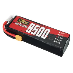 ZOP Power 4S 14.8V 9500mAh 65C 140.6Wh LiPo Battery XT60 Plug for Long Range RC FPV Racing Drone