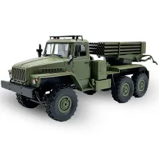 WPL B36-2 1/16 2.4G 6WD RTR Rc Car Hail Rocket Launcher BM-21 Military Truck Rock Crawler Vehicle Models Toy Proportional Control