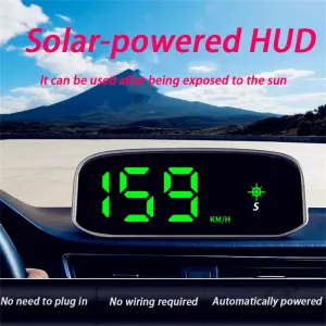 Solar Head Up Display GPS+ Digital Car Speedometer Beidou Dual System Intelligent Light Sensing HUD Car Universal Accessories