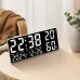 15 Inch Digital Wall Clock with Atmosphere Lights Remote Control Temp Humidity Display LED Table Clock Multifunctional Alarm Clock