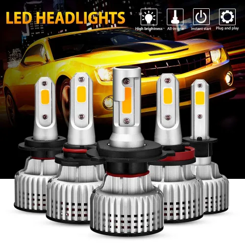 NOVSIGHT A500-N12Y 9005/9006/H1/H3/H4/H7/H11 LED Headlight Bulb 72W Pair 10000LM Automotive Headlights High Brightness Bulbs