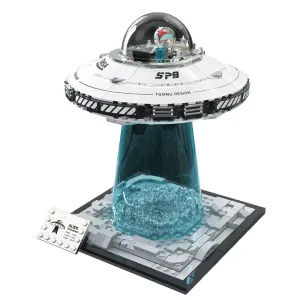 TUOMU T3012 Space Exploration Model UFO Spaceship Spacecraft with LED Light MOC Building Block Brick Toy Set for Kids Children Gift