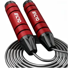 MACYO 3M Adjustable Professional Jump Rope with Adjustable - Detachable Steel Cable, 6 Rotating Bearings, Foam Handle, for Fitness, Boxing