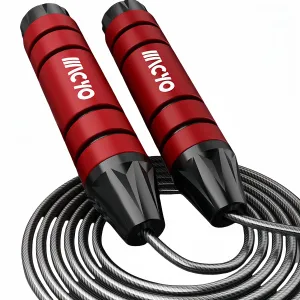 MACYO 3M Adjustable Professional Jump Rope with Adjustable - Detachable Steel Cable, 6 Rotating Bearings, Foam Handle, for Fitness, Boxing