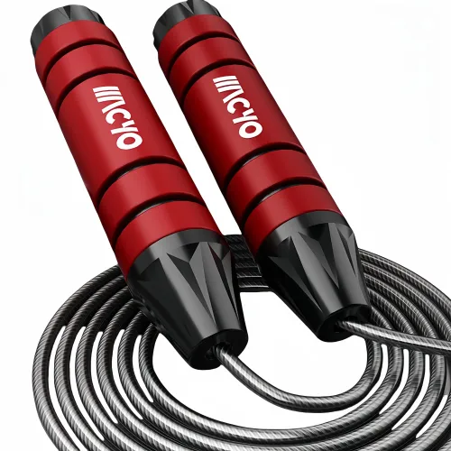 MACYO 3M Adjustable Professional Jump Rope with Adjustable - Detachable Steel Cable, 6 Rotating Bearings, Foam Handle, for Fitness, Boxing