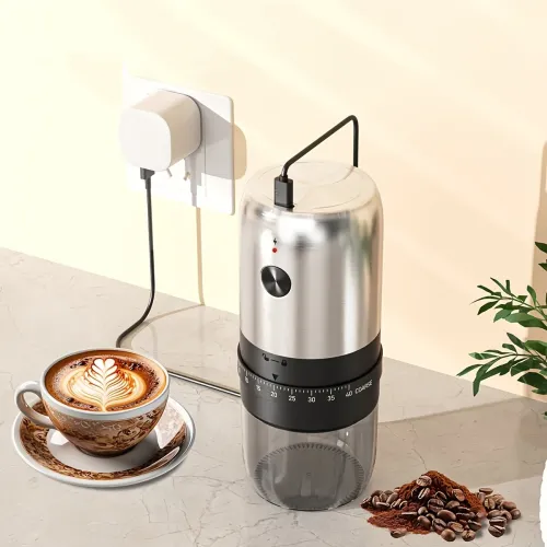 IPRee Electric Coffee Grinder Portable USB Rechargeable 40-Levels Adjustable Coarseness Ceramic Burr Grinder Low Noise for Espresso French Press Drip Coffee