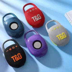 T&G TG447 Portable bluetooth 5.3 Speaker Wireless Speaker Subwoofer 45mm Drivers TWS 1200mAh LED Light Support TF Card U Disk Playback FM Radio Loudspeakers