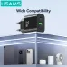 USAMS CC317 T65 33W 2-Port USB PD Charger USB-A+USB-C PD Fast Charging Wall Charger Adapter EU Plug for iPhone 16 16 Pro 15 14 13 Pro Max for Huawei Pura X for Xiaomi 15pro for Samsung Galaxy S25 Ultra