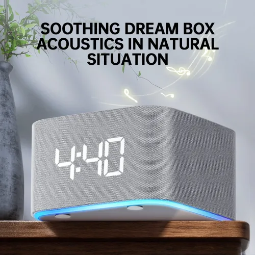 800mAh White Noise Sleep Aid Alarm Clock 8-Color Night Light 32 Soothing Sounds White Noise with APP Smart Control Sleep Time Digital Clock