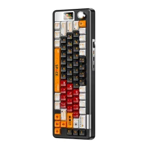 YINDIAO 65S Tri-mode Mechanical Keyboard 66 Keys with Multifunctional Color Screen and Knob Gasket Structure RGB Hot-swap Wireless Custom Gaming Keyboard Supports Macro Programming