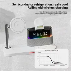 C09 15W 5-in-1 Magnetic Wireless Charger with RGB Light Rigital Display Fast Wireless Charging Stand for Smart Phones for iPhone 17 17 Pro 16 15 Pro Max for Samsung Galaxy Pura 80 Ultra for Smart Watch for Airpods