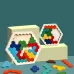 Wooden Funny Changeable Honeycomb Color Puzzle Educational Early Learning Game Gift Kids Children Toys