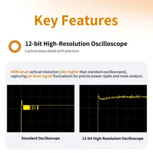 OWON ADS802A/ADS812A/ADS822A Digital Oscilloscope 2 Channels 1.25GSa/s 12-bit 7-inch Display USB HDM  LAN Connectivity
