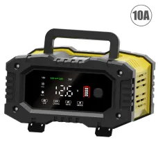 FOXUR 12V 24V 7 Charge Stages Portable Car Motorcycle Battery Charger For Calcium Gel AGM Wet LiFePO4 Lead Acid Battery