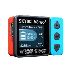 SkyRC B6neo+ DC 240W 10A PD 126W Multi-function Smart Charger for RC Aircraft Charge 1-6cells LiPo/LiFe/LiIon/LiHV 2-15cells NiMH/NiCd 3S/6S/12S Pb Battery