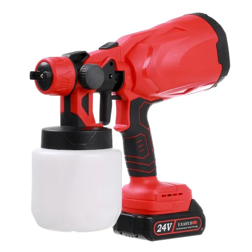 Drillpro 800mL Red/Blue Suction Type Cordless Paint Sprayer Electric Paint Woodworking Spray Gun