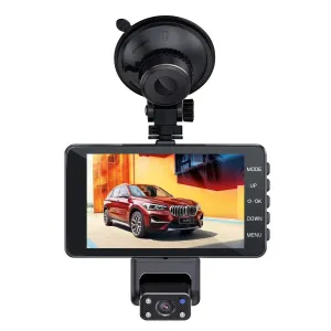 4-Inch IPS Touch Screen 3-Way 1920*1080P HD WiFi Car Dash Cam 170 View Angle Loop Recording Car DVR Camera Support Multiple Languages