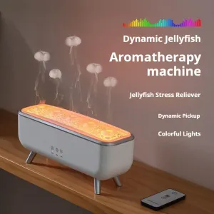 Tevorex Dynamic Jellyfish Aroma Diffuser 300ML Multi-Color LED Light Sound Responsive Technology Essential Oil Compatible Long Runtime Adjustable Mist Output