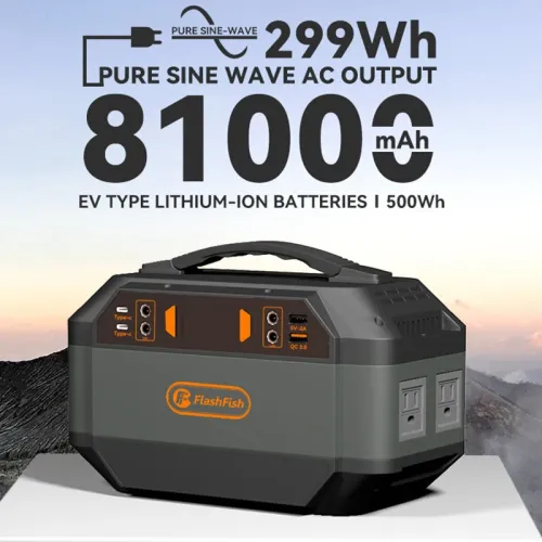 USA Direct FlashFish P56 Power Station 330W 81000mAh/3.7V Solar Power Generator Outdoor Power Supply Lifepo4 Battery for Home Outdoor