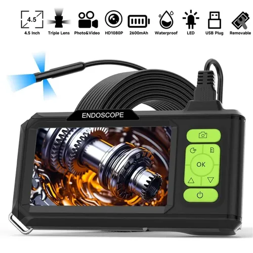 4.3'' IPS Screen Industrial Endoscope Camera Video USB HD 1080P Single / Dual / Triple 3.9mm / 5.5mm / 7.9mm Lens HD1920P 5.0MP Autofocus Lens Record Video Auto Repair Plumbing Maintenance Appliance Car Inspection Borescope