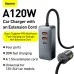 Baseus 120W 4-Port 2 USB + 2 Type-C Car Charger PPS PD QC3.0 FCP AFC Fast Charging 1.5m Long Cable