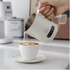 Bincoo 400ML/600ML Espresso Cup for Latte Art With Temperature Display Stainless Steel Latte Art Cup Professional Milk Foam Cup