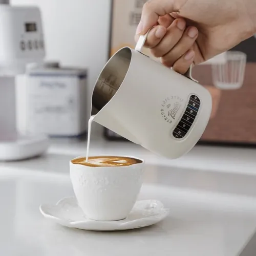 Bincoo 400ML/600ML Espresso Cup for Latte Art With Temperature Display Stainless Steel Latte Art Cup Professional Milk Foam Cup