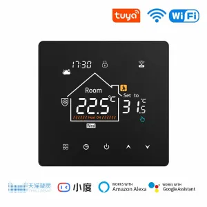 K7 Tuya Smart WiFi Thermostat with LCD Touch Screen for Electric/Water Heating Weekly Programmable Child Lock Voice Control with Alexa Google Home