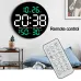 10inch LED Large Digital Wall Clock With Remote Control Auto Dimming 10 Level Brightness Digital Alarm Clock Temperature Humidity Date Week Display Countdown Timing Clock For Home Farmhouse Office