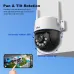SriHome SH072 8MP 4K 3X Zoom Security Camera Outdoor PTZ Dual Band WiFi 2.4G/5G Night Vision 2 Way Audio Human Detection IP66 Waterproof Wireless Smart Home Surveillance Cameras