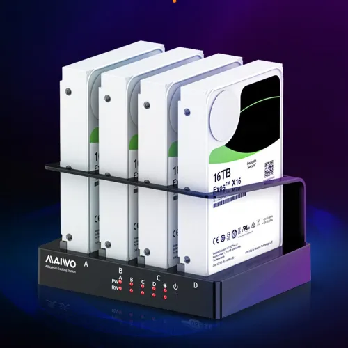 MAIWO USB 3.0 External Hard Drive for PC 4 Bay 2.5 inch 3.5 inch Enclosure Multi-Bay HDD SDD Docking Station Hard Drive Case