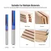 1/4inch/ 6.35mm 8mm Shank 2-Flute Tungsten Carbide Straight Router Bit with Nano Blue Coating for CNC Router MDF Woodworking