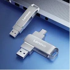 Lenovo SS380 Type-C & USB3.2 Flash Drive 512GB/256GB/128GB/64GB High Speed Pendrive Memory U Disk for Phone Laptop Computer Plug and Play