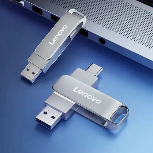 Lenovo SS380 Type-C & USB3.2 Flash Drive 512GB/256GB/128GB/64GB High Speed Pendrive Memory U Disk for Phone Laptop Computer Plug and Play