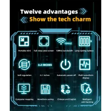 BSIDE Mini OT3 Oscilloscope 3.2" TFT Color Screen 10MHz Bandwidth Real-Time Sampling 48MSa/s Portable Handheld Oscilloscope with Probe
