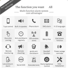 Smart Tuya WiFi Security Alarm System Kit Wireless GSM Burglar Alarm Home Anti-theft Security System Assisted with Alexa Google