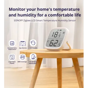 2Pcs SONOFF SNZB-02D LCD Smart Temperature Humidity Sensor APP Real-time Monitoring Work with ZB Bridge-P/ ZB Dongle/ NS Panel