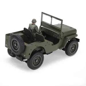 LUXINGZHE 2506-1 RTR 1/16 2.4G 4WD 1941 Willys MB for Jeep Military Truck Off-Road Climbing LED Light Alloy Body Shell Metal Frame Drive Shaft Gear Rock Crawler Full Proportional Retro Simulation Vehicles Models Toys