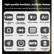 BSIDE S500 Smart Graphic Multimeter 3.2 Inch TFT Screen 1000V DC AC Voltage 10A Current High Precision Portable Tester Electric Measurement Tool