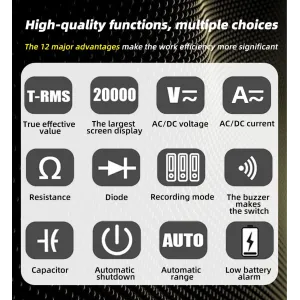 BSIDE S500 Smart Graphic Multimeter 3.2 Inch TFT Screen 1000V DC AC Voltage 10A Current High Precision Portable Tester Electric Measurement Tool