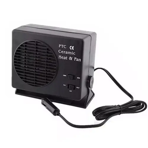 Car Heater Fan 12V Portable Ceramic Heating Cooling Unit 150W 300W Adjustable Bracket Compact Design Vehicle Window Defroster