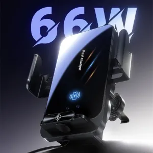 SD06 66W Fast Magnetic Wireless Car Charger Holder Built-in 70cm Retractable Cable 15W Wireless Charging Infrared Sensor Auto Open and Close Car Air Vent Mount Bracket for Smartphone for iPhone 16 Pro Max 15 Pro 14 13 for Huawei Pura X for Xiaomi 15 Ultra